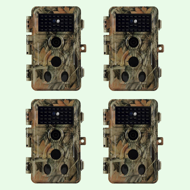 4-Pack Game Trail Deer Cameras Stealthy Camouflage 48MP 1296P Waterproof Motion Activated for Outdoor Wildlife Tracking and Home Security No Glow | A262