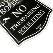 Acuxiaza Large Private Property No Trespassing Sign, 12" x 18" No Soliciting Video Surveillance Yard Signs, Reflective Rust Free Aluminum, Fade Resistant, UV Protected & Waterproof*