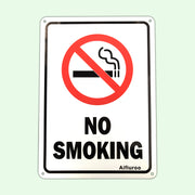 Aifiuroo No Smoking Sign, 2 Pack No Smoking Metal Reflective Signs - 10 x 7 .040 Rust Free Heavy Duty Aluminum sign - UV Printed With Professional Graphics - Easy To Mount - Indoor & Outdoor Use