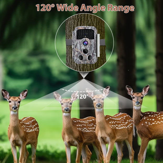 Game & Trail Camera 1296P Video & 32MP Photo with 100ft Night Vision Motion Activated 0.1s Trigger Speed Waterproof for Home Security, Outdoor Wildlife Scouting | T306 Grey