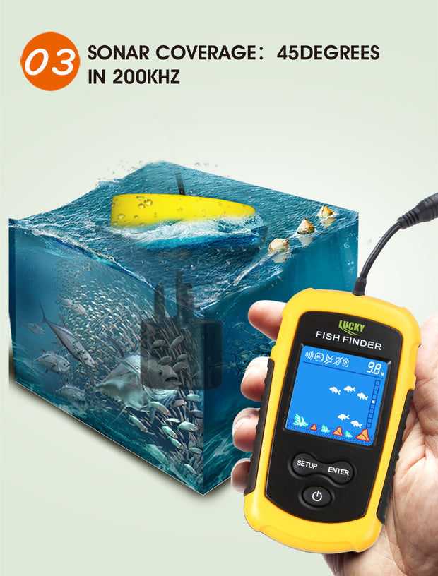 KKmoon Smart BT Fish Finder with APP Portable Fish Detector Depth